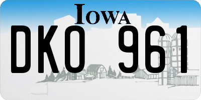 IA license plate DKO961