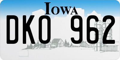IA license plate DKO962