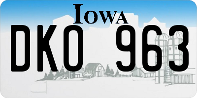 IA license plate DKO963