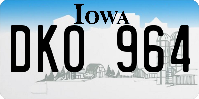 IA license plate DKO964