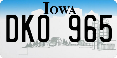 IA license plate DKO965