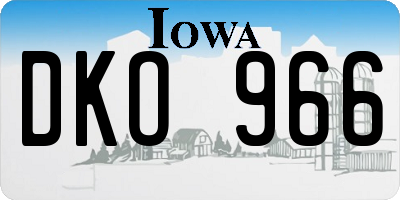 IA license plate DKO966