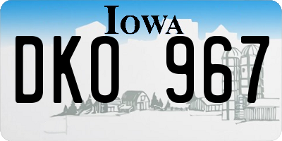 IA license plate DKO967