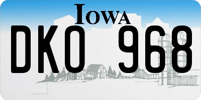 IA license plate DKO968