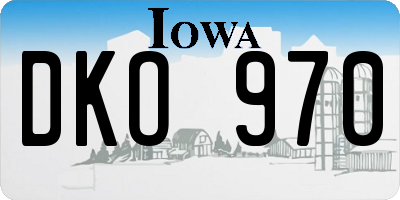 IA license plate DKO970