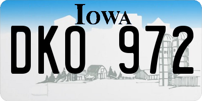 IA license plate DKO972