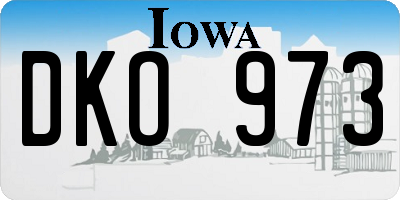 IA license plate DKO973