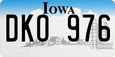 IA license plate DKO976