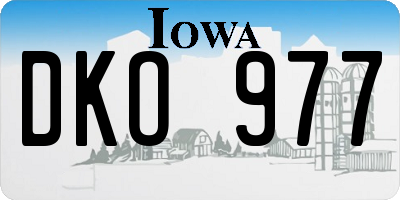 IA license plate DKO977