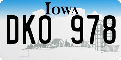 IA license plate DKO978