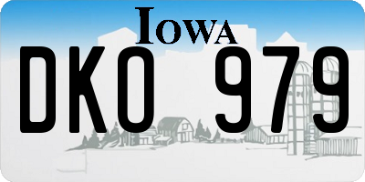 IA license plate DKO979