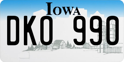 IA license plate DKO990