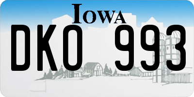 IA license plate DKO993