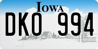 IA license plate DKO994