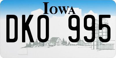 IA license plate DKO995