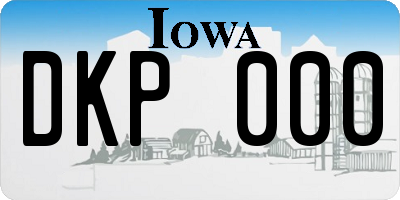 IA license plate DKP000