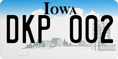 IA license plate DKP002