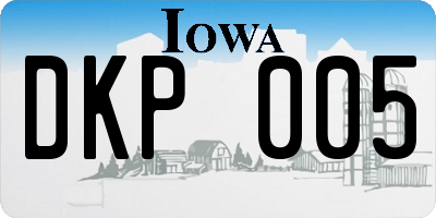 IA license plate DKP005