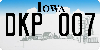 IA license plate DKP007