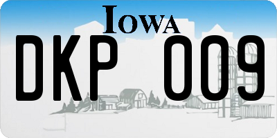IA license plate DKP009