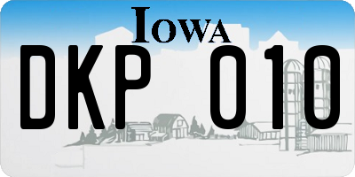 IA license plate DKP010