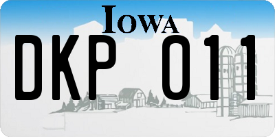 IA license plate DKP011