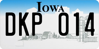IA license plate DKP014