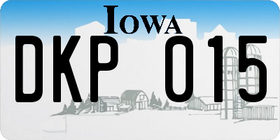 IA license plate DKP015
