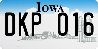 IA license plate DKP016