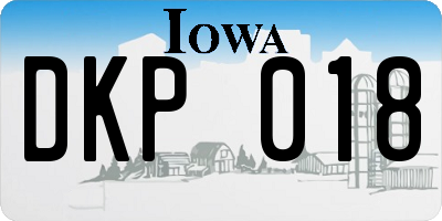 IA license plate DKP018