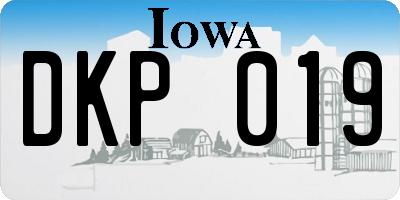 IA license plate DKP019
