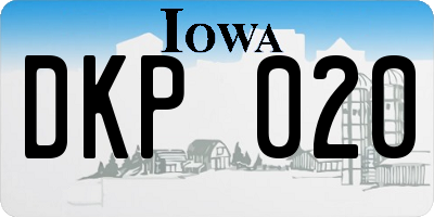 IA license plate DKP020