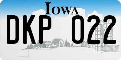 IA license plate DKP022