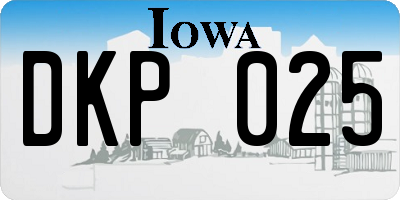 IA license plate DKP025