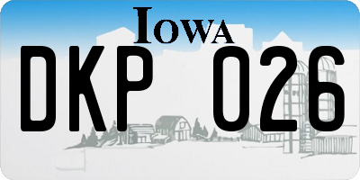 IA license plate DKP026