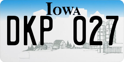IA license plate DKP027