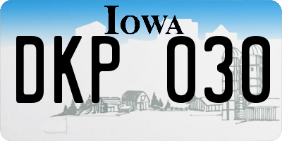 IA license plate DKP030