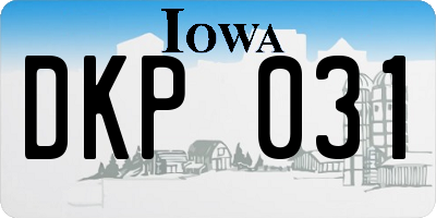 IA license plate DKP031