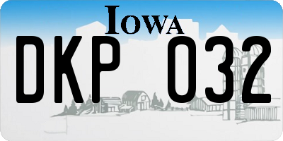 IA license plate DKP032