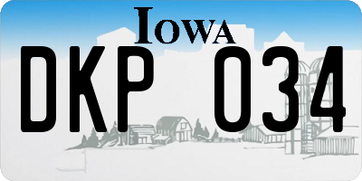 IA license plate DKP034
