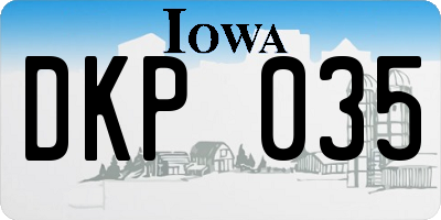 IA license plate DKP035