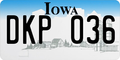 IA license plate DKP036