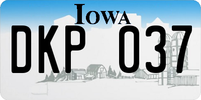 IA license plate DKP037