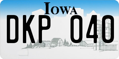 IA license plate DKP040