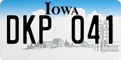 IA license plate DKP041