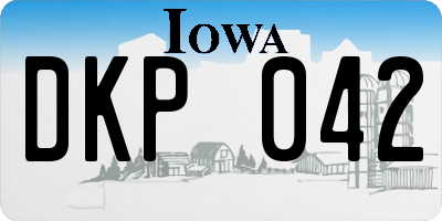 IA license plate DKP042