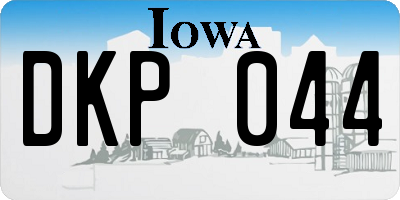 IA license plate DKP044