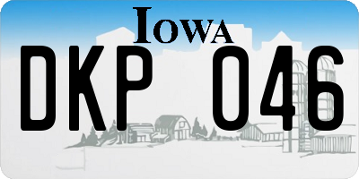 IA license plate DKP046