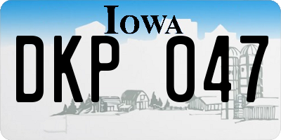 IA license plate DKP047