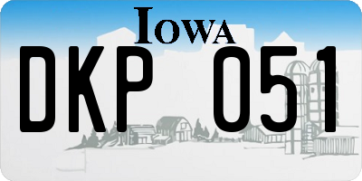 IA license plate DKP051